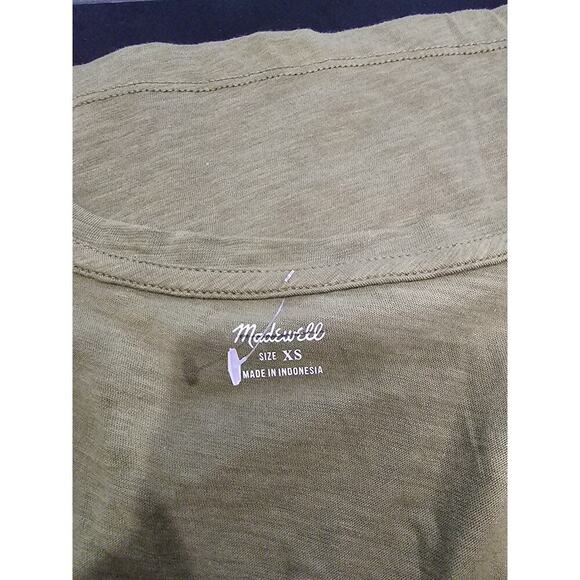 Madewell whisper Cotton Neck Sleeveless Tee Size XXSMALL Army Green - Picture 4 of 4